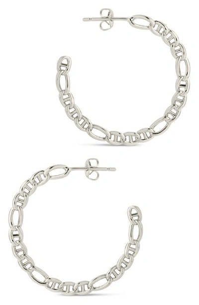 Sterling Forever Rylan Hoop Earrings In Silver