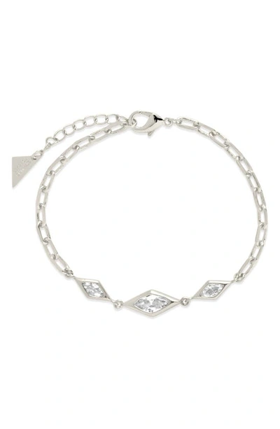 Sterling Forever Lissie Station Bracelet In Silver