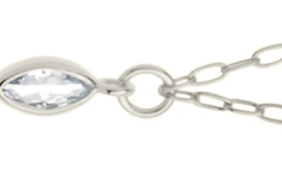 Sterling Forever Tyra Imitation Pearl & Cubic Zirconia Station Y-necklace In Silver
