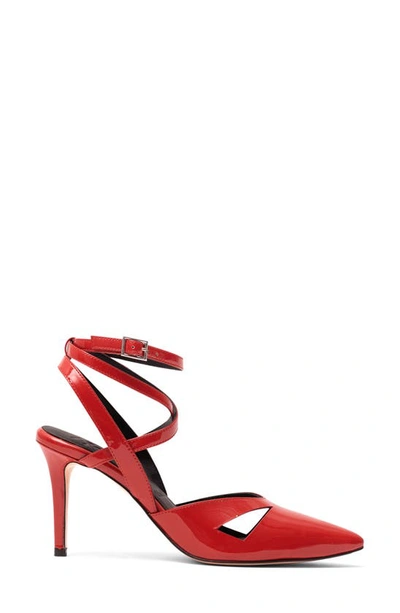 Anthony Veer Ava Wrap Ankle Strap Pump In Fire Red