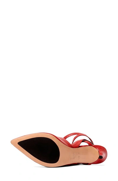 Anthony Veer Ava Wrap Ankle Strap Pump In Fire Red