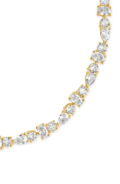 Sterling Forever Billie Cubic Zirconia Tennis Bracelet In Gold
