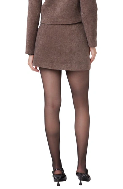 Shop English Factory Button Knit Miniskirt In Brown