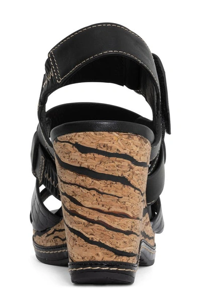 Shop Donald Pliner Strappy Wedge Sandal In Black