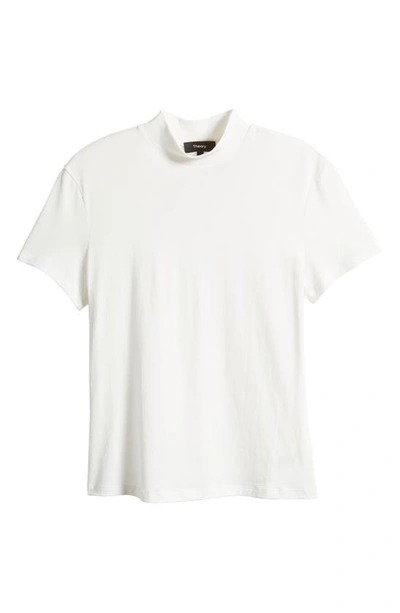 Shop Theory Tiny Mock Neck Organic Pima Cotton T-shirt In White