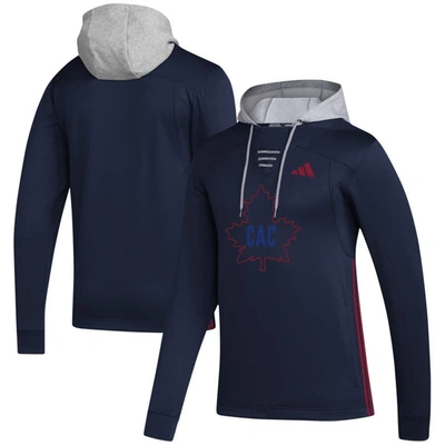 Shop Adidas Originals Adidas Navy Montreal Canadiens Refresh Skate Lace Aeroready Pullover Hoodie