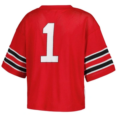 Shop Established & Co. #1 Scarlet Ohio State Buckeyes Fashion Boxy Cropped Football Jersey