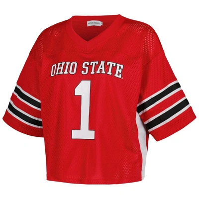 Shop Established & Co. #1 Scarlet Ohio State Buckeyes Fashion Boxy Cropped Football Jersey