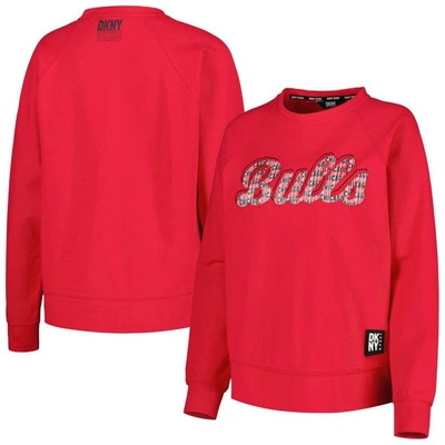 Shop Dkny Sport Red Chicago Bulls Regina Raglan Pullover Sweatshirt