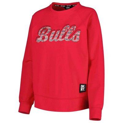 Shop Dkny Sport Red Chicago Bulls Regina Raglan Pullover Sweatshirt