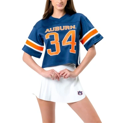 Shop Established & Co. Navy Auburn Tigers Fashion Boxy Cropped Football Jersey