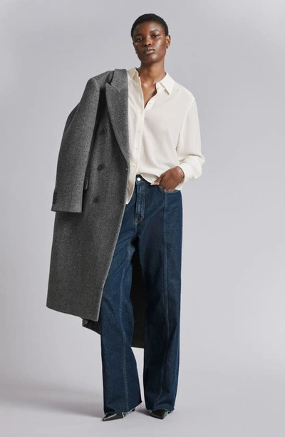 & Other Stories Silk Button-up Shirt In Off White