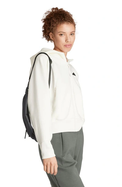 Shop Adidas Originals Z.n.e. Zip Hoodie In Off White
