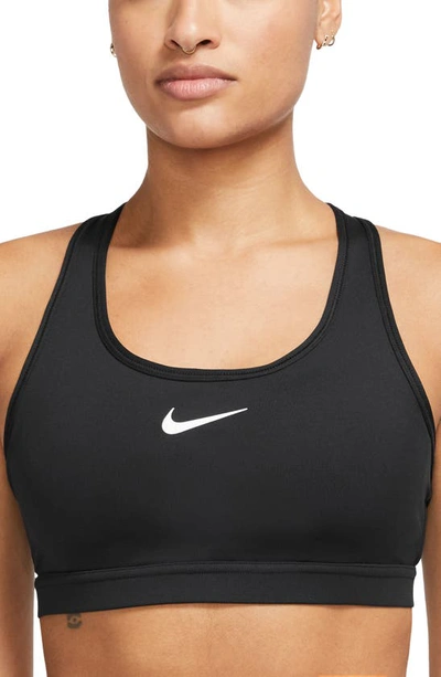 Shop Nike Dri-fit Padded Sports Bra In Black/ White