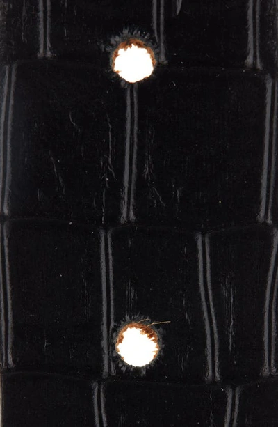 Shop Ada Iris Leather Belt In Black Croco