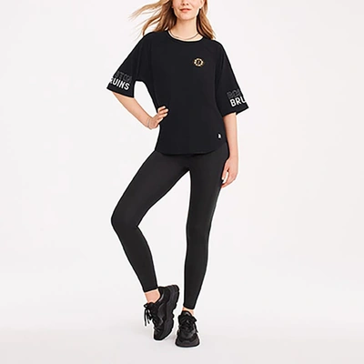 Shop Dkny Sport Black Boston Bruins Diana Tri-blend Oversized T-shirt