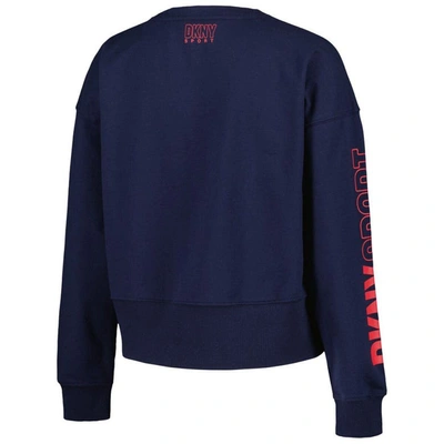 Shop Dkny Sport Navy Cleveland Guardians Lily V-neck Pullover Sweatshirt