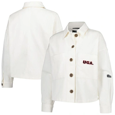 Shop Hype And Vice White Georgia Bulldogs Corduroy Button-up Jacket
