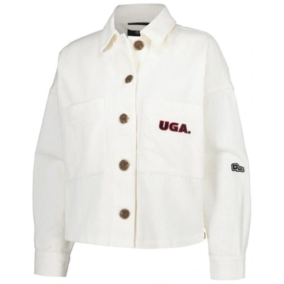 Shop Hype And Vice White Georgia Bulldogs Corduroy Button-up Jacket