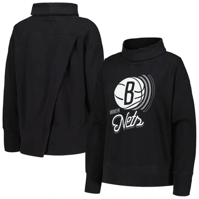 Shop Levelwear Black Brooklyn Nets Sunset Pullover Sweatshirt