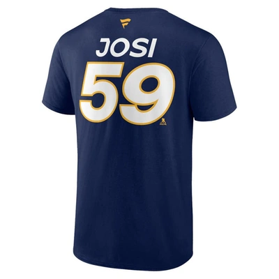 Shop Fanatics Branded Roman Josi Navy Nashville Predators Authentic Pro Prime Name & Number T-shirt
