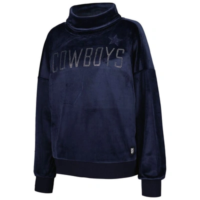 Shop Dkny Sport Navy Dallas Cowboys Deliliah Rhinestone Funnel Neck Pullover Sweatshirt