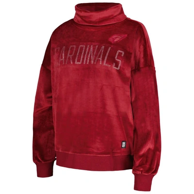 Shop Dkny Sport Cardinal Arizona Cardinals Deliliah Rhinestone Funnel Neck Pullover Sweatshirt