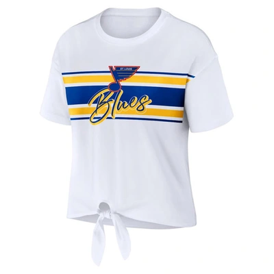 Shop Wear By Erin Andrews White St. Louis Blues Front Knot T-shirt