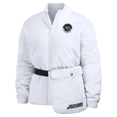 Shop Wear By Erin Andrews White Jacksonville Jaguars Packaway Full-zip Puffer Jacket