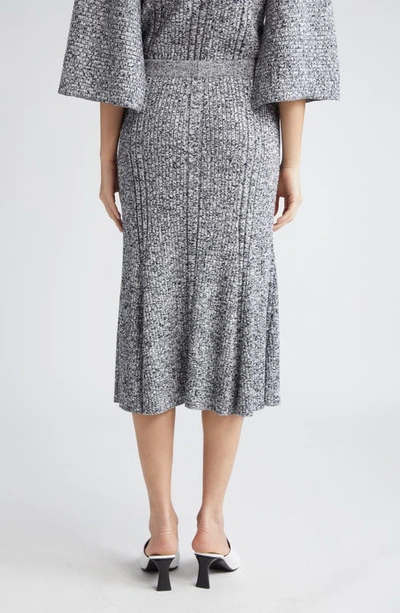 Shop Stella Mccartney Mouliné Rib Knit Sweater Skirt In Grey Melange