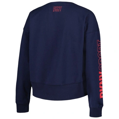 Shop Dkny Sport Navy Boston Red Sox Lily V-neck Pullover Sweatshirt