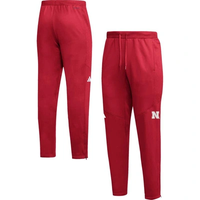 Shop Adidas Originals Adidas  Scarlet Nebraska Huskers 2023 Travel Aeroready Tapered Pants
