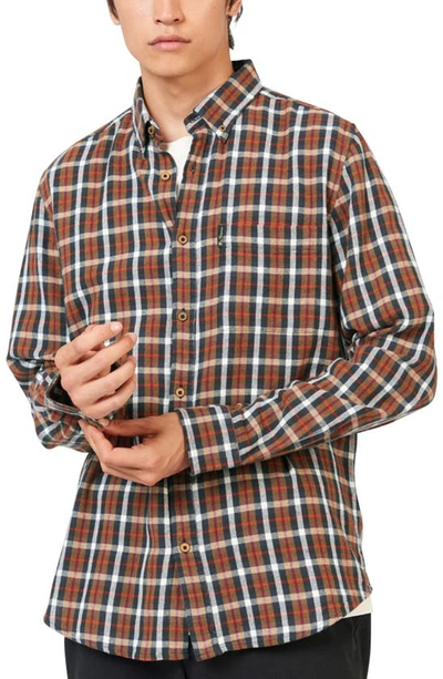Shop Ben Sherman Herringbone Check Button-down Shirt In Ginger