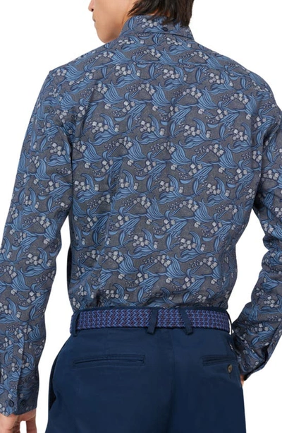 Shop Ben Sherman Art Nouveau Button-up Shirt In Dark Navy