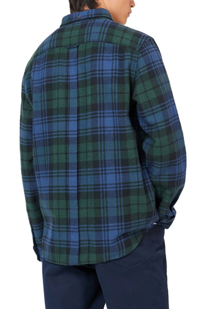 Shop Ben Sherman Tartan Flannel Button-down Shirt In Fraser Green