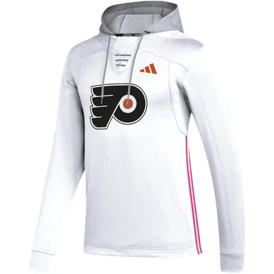 Shop Adidas Originals Adidas White Philadelphia Flyers Refresh Skate Lace Aeroready Pullover Hoodie