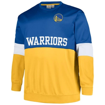 Fanatics Men's  Royal, Gold Golden State Warriors Big And Tall Split Pullover Sweatshirt In Royal