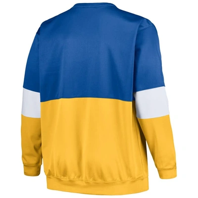 Fanatics Men's  Royal, Gold Golden State Warriors Big And Tall Split Pullover Sweatshirt In Royal