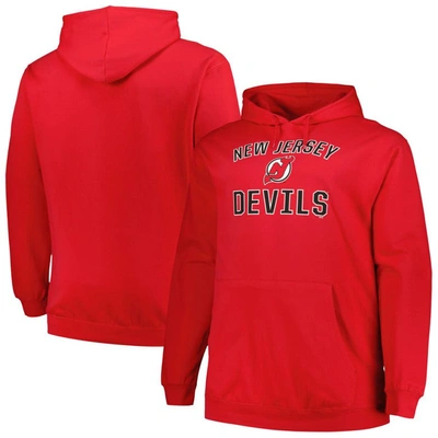 Shop Profile Red New Jersey Devils Big & Tall Arch Over Logo Pullover Hoodie