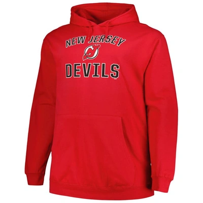 Shop Profile Red New Jersey Devils Big & Tall Arch Over Logo Pullover Hoodie