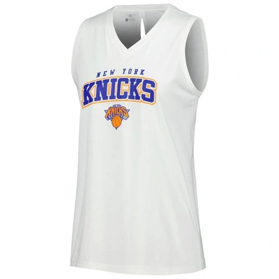 Shop Levelwear White New York Knicks Paisley Peekaboo Tank Top