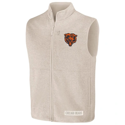 Shop Nfl X Darius Rucker Collection By Fanatics  Oatmeal Chicago Bears Full-zip Sweater Vest