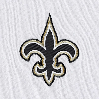 Shop Dkny Sport White/black New Orleans Saints Bobbi Color Blocked Pullover Hoodie