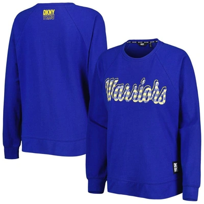 Shop Dkny Sport Royal Golden State Warriors Regina Raglan Pullover Sweatshirt