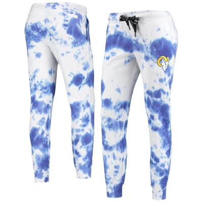 Shop Dkny Sport White/royal Los Angeles Rams Melody Tie-dye Jogger Pants