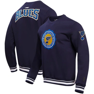 Shop Pro Standard Navy St. Louis Blues Crest Emblem Pullover Sweatshirt