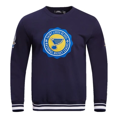 Shop Pro Standard Navy St. Louis Blues Crest Emblem Pullover Sweatshirt