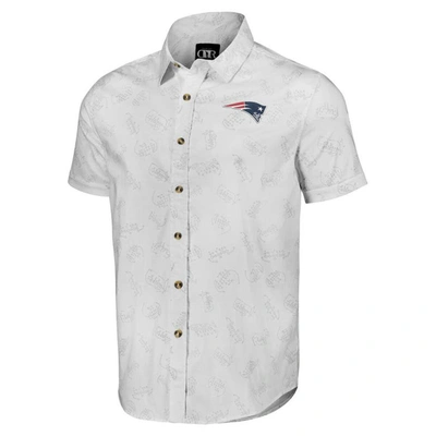 Shop Nfl X Darius Rucker Collection By Fanatics White New England Patriots Woven Short Sleeve Button Up S