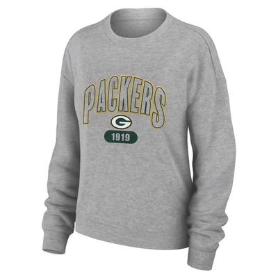 Shop Wear By Erin Andrews Heather Gray Green Bay Packers Knit Long Sleeve Tri-blend T-shirt & Pants Sleep