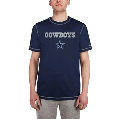 Shop New Era Navy Dallas Cowboys Third Down Puff Print T-shirt